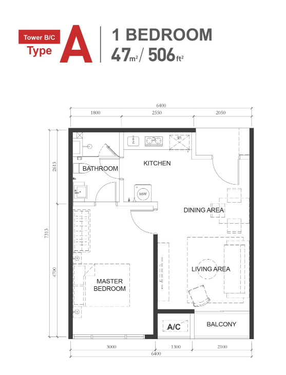 Type A — Tower B/C floorplan